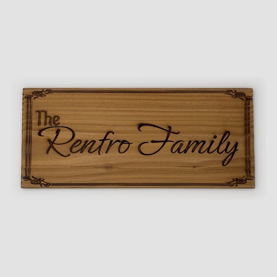 The Renfro Family cedar sign